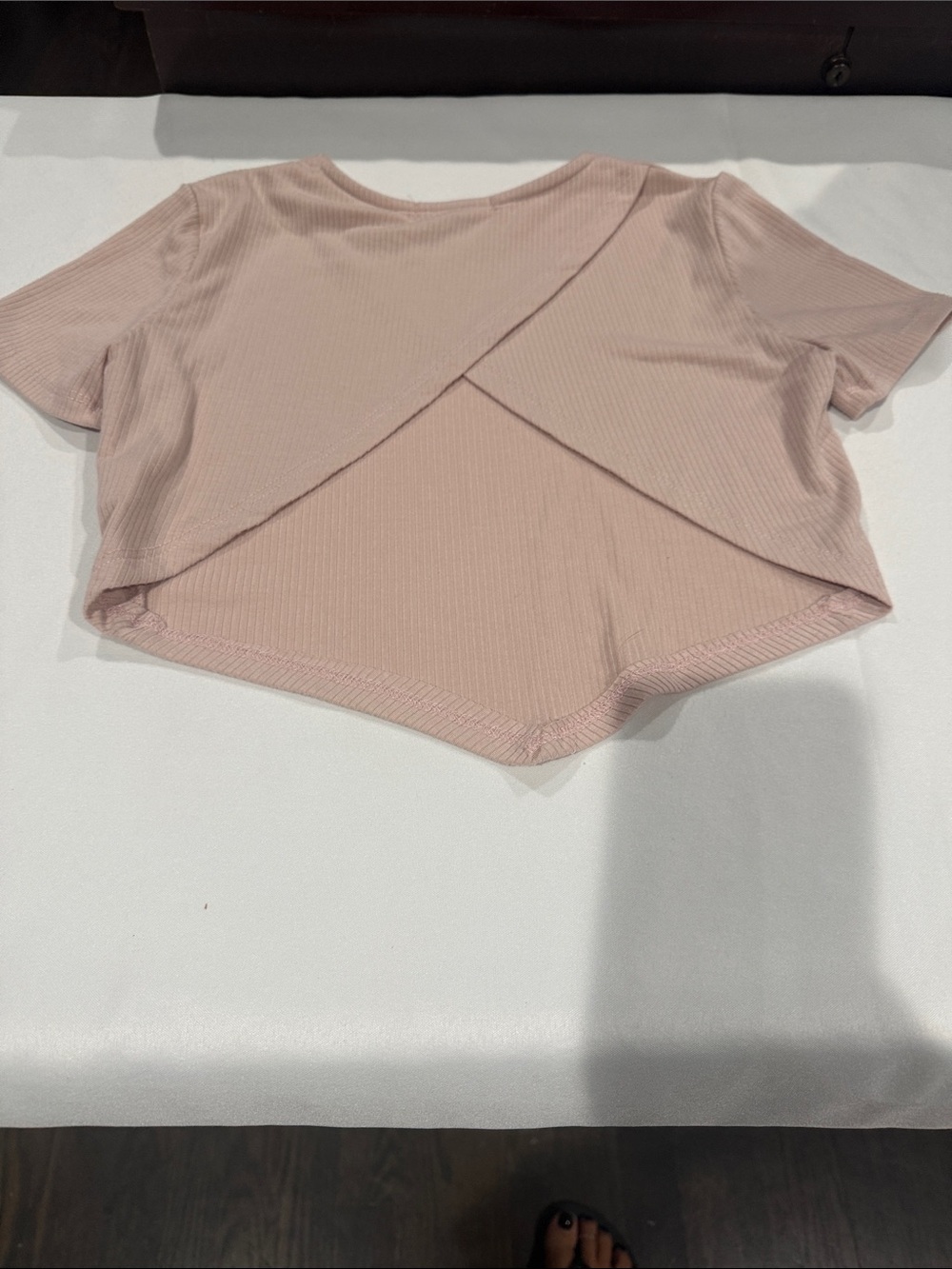 Pretty Garbage Blush Ribbed Short-Sleeve Cropped Tee - Picture 3 of 3
